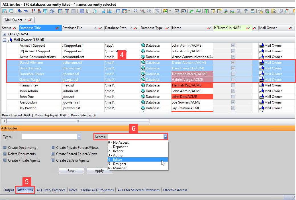 Decide which access level to assign to mail owners