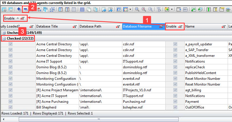 Determine which agents have log entries