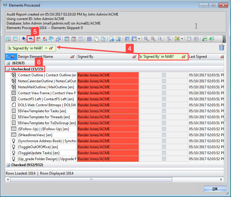 Isolate designs signed by users who aren't in the NAB