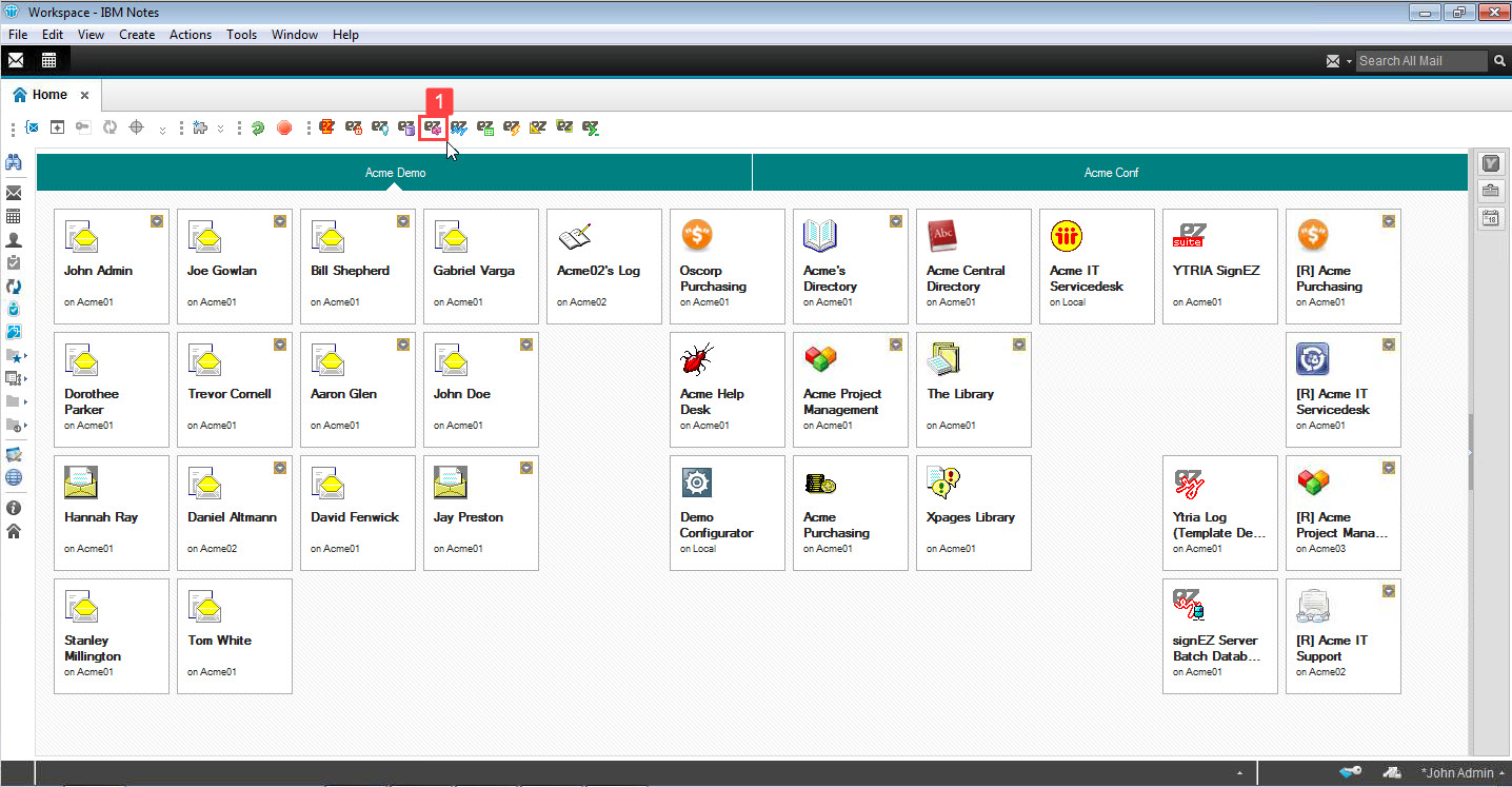 Select the replication EZ icon from the toolbar