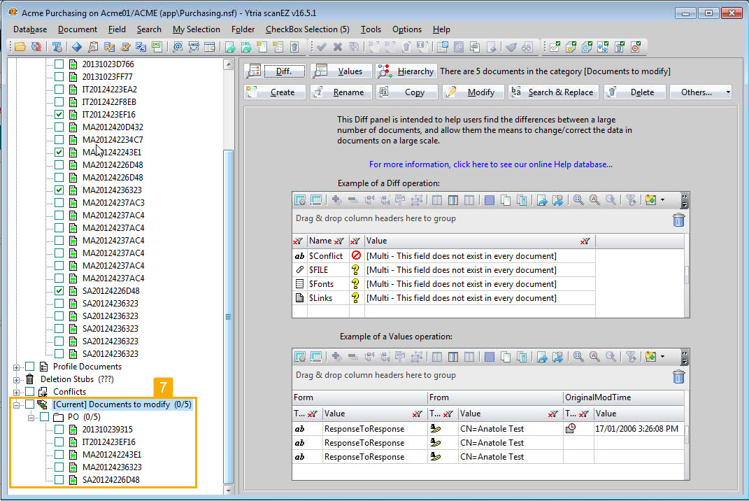 our selected documents are now placed in a My Selection folder