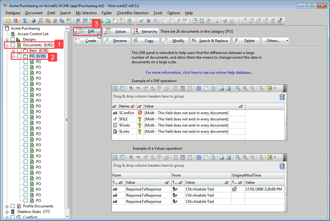 Expand the 'Documents' category to verify its content