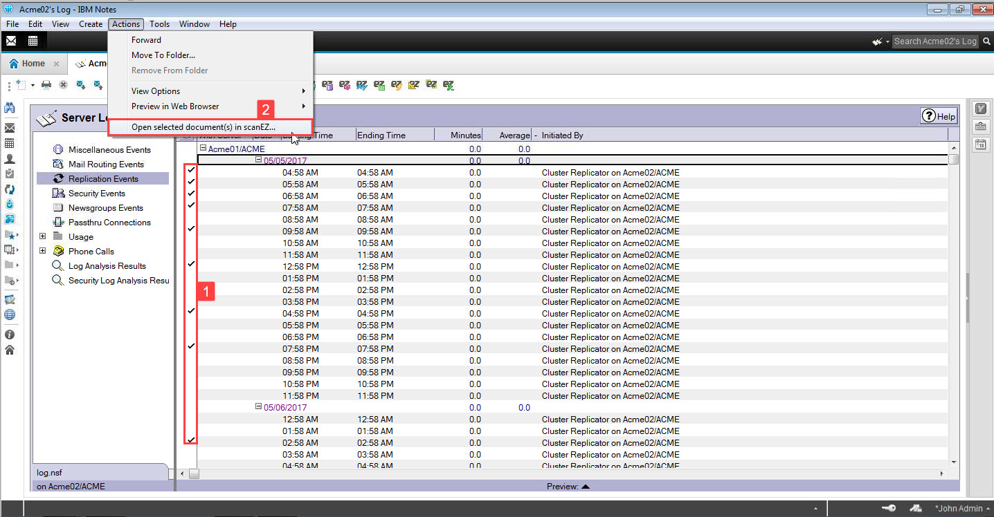 While working in a database, you can load multiple documents into scanEZ