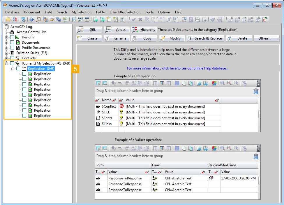 The database will be loaded in scanEZ and your selected documents will be shown in a virtual 'My Selection' folder