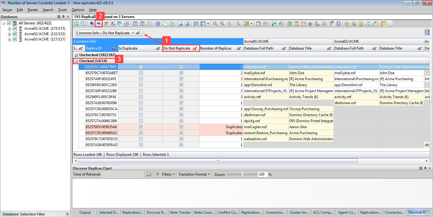 Categorize your data by the 'Do Not Replicate' column