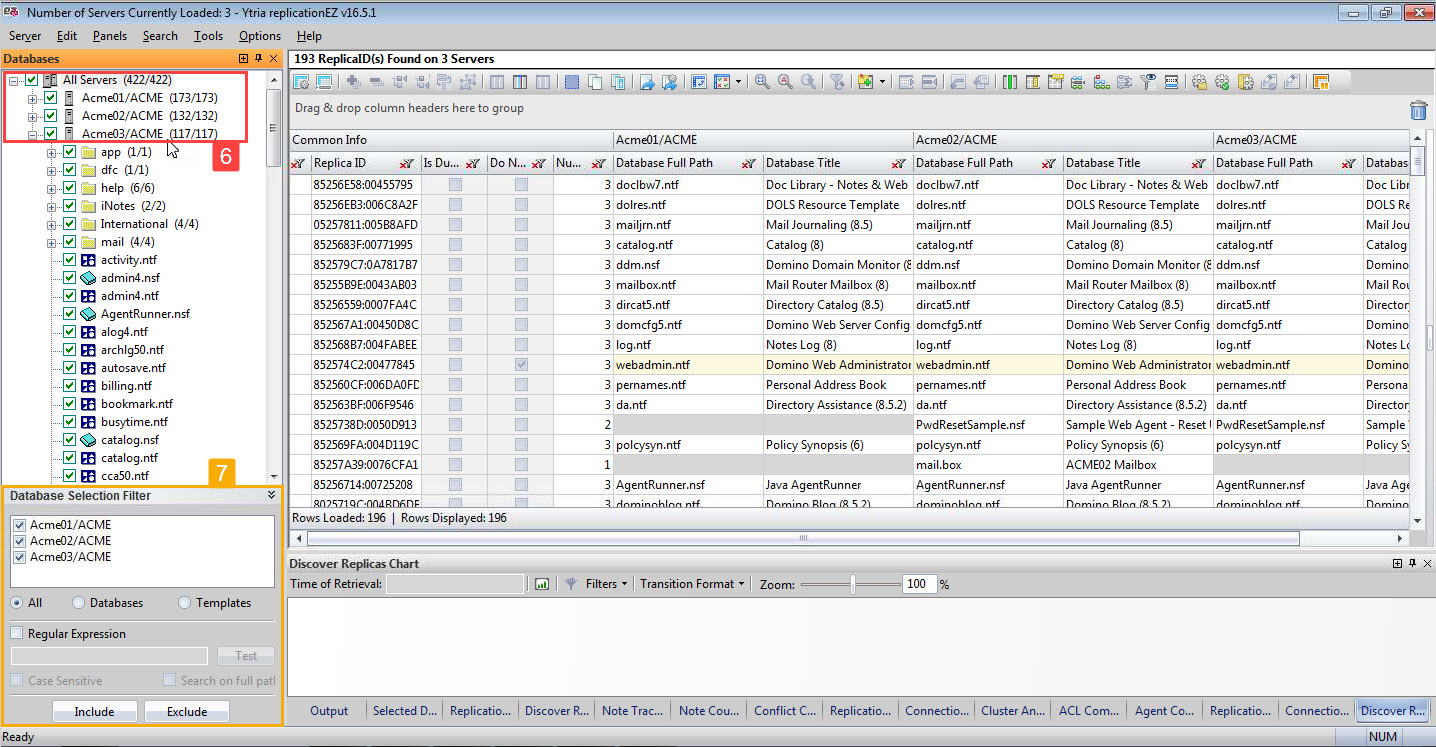 Select the servers you want to load. And, if needed, a specific selection of databases or templates