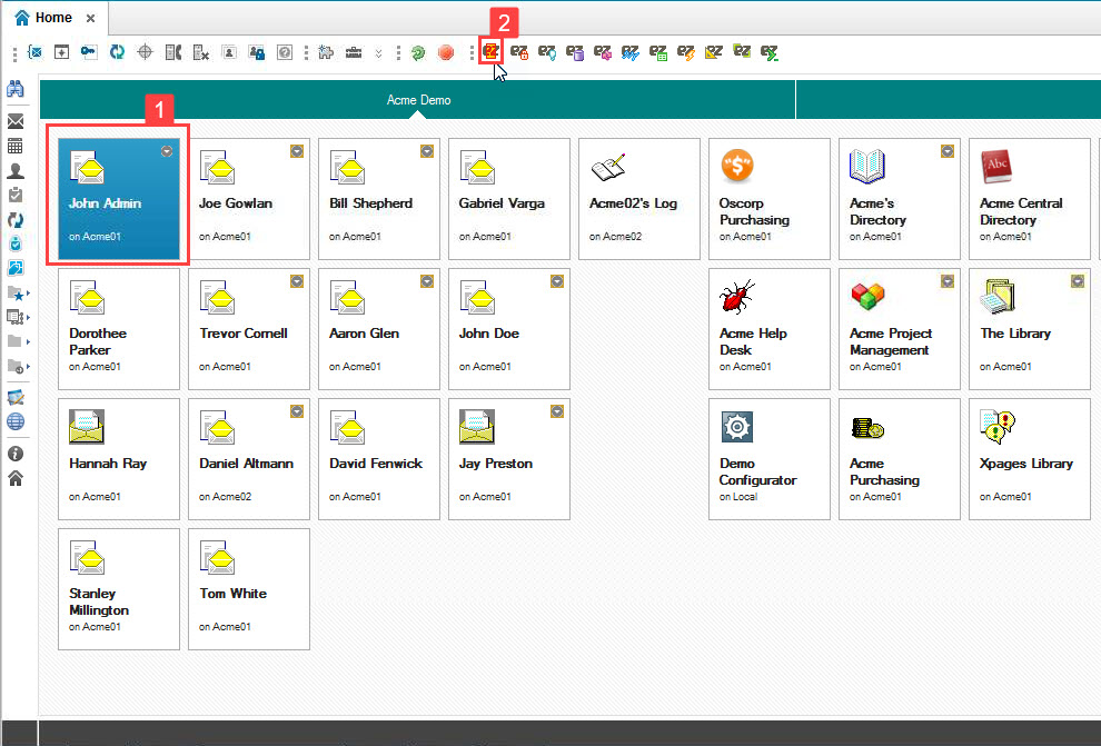 On your Notes client Workspace, click your chosen database