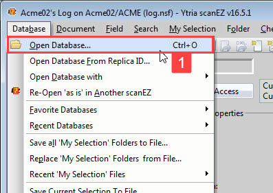 Change your database from within scanEZ